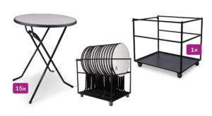 Altijd praktische tafel en serviesdrager voor horeca en catering.