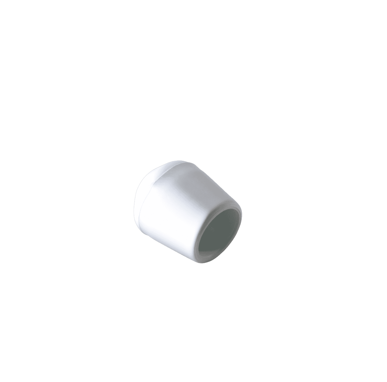 Theeuwitje voor koffie of thee, wit keramiek, keukenaccessoire.