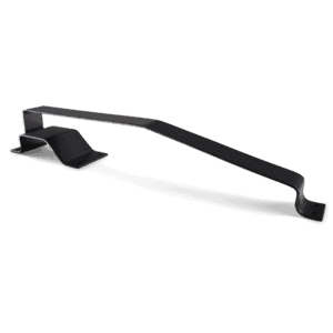 Statafel met zwarte rand en voeten, ideaal voor evenementen en feesten.