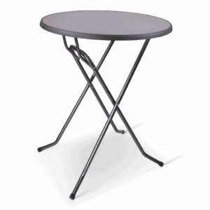 Tuintafel met metalen poten, geschikt voor buitengebruik en tuinmeubilair.