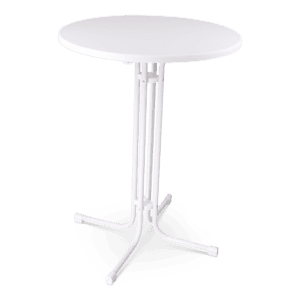 Statafel met witte pootjes, ideaal voor evenementen en horeca.