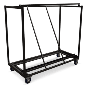 Statafelwagen met wielen, ideaal voor evenementen en catering, voor gemakkelijk transport.