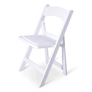 Witte kinderfeeststoel, ideaal voor evenementen en kinderfeestjes.