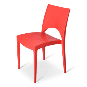 Rode moderne stoel, perfect voor interieur en kantoorgebruik.