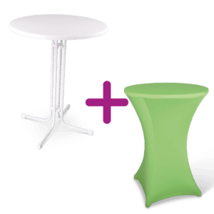 Tafels en statafels voor evenementen, geschikt voor feesten en bijeenkomsten.