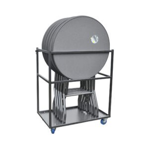 Rolwagen met grote speelborden voor bordspellen en activiteiten.