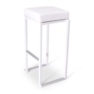 Witte barkruk met comfortabele zitting en modern design.